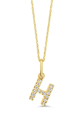 0.05 ct T.W. Diamonds "H" Initial Pendant in 10K Gold