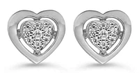 0.05 ct T.W Diamonds Pave Heart 10K Gold Studs