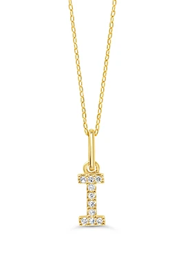 0.05 ct T.W. Diamonds "I" Initial Pendant in 10K Gold