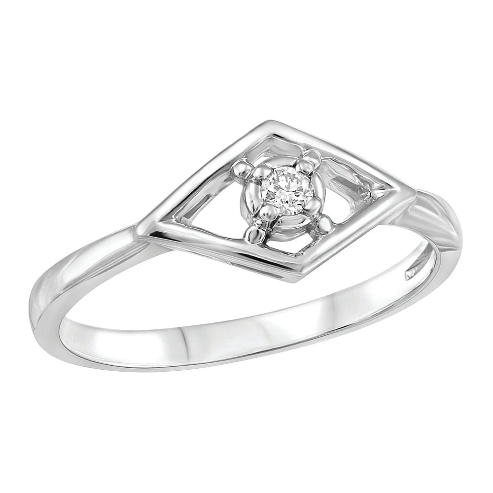 0.04 ct T.W. Symmetrical White Gold Ladies Ring