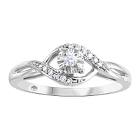 0.03 ct T.W. Twist Frame White Gold Ladies Ring