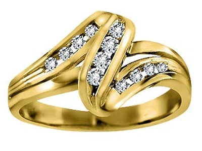 0.15 ct T.W. Journey Yellow Gold Statement Ladies Ring