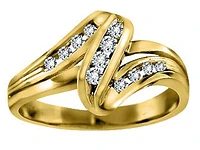 0.15 ct T.W. Journey Yellow Gold Statement Ladies Ring