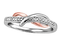 0.03 ct T.W. Ribbon Rose & White Gold Ladies Ring