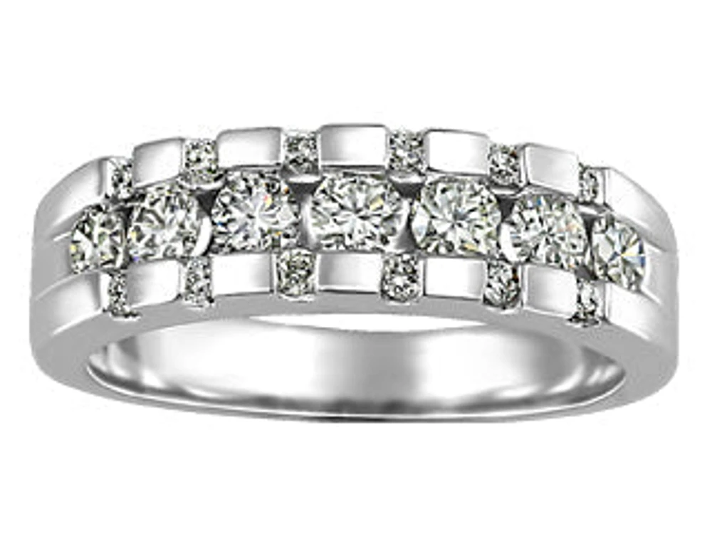 0.77 ct T.W. Diamond 14K Extravagance White Gold Anniversary Band