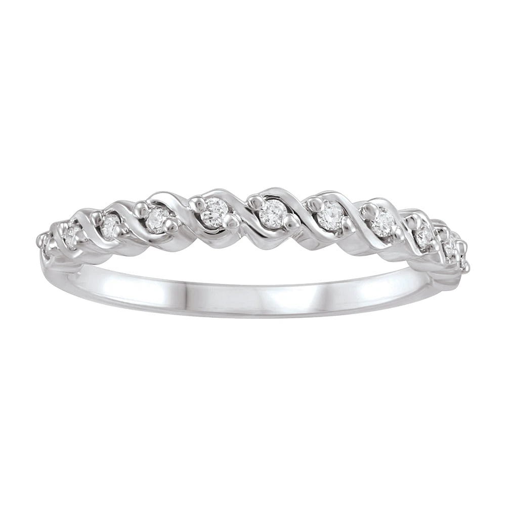 0.08 ct T.W. Waves White Gold Ladies Band