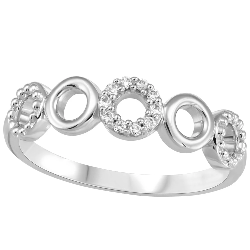 0.05 ct T.W. Open Circle White Gold Ladies Ring