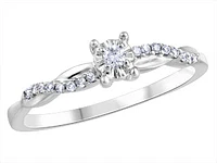 0.15 ct T.W. Criss-Cross White Gold Ladies Ring