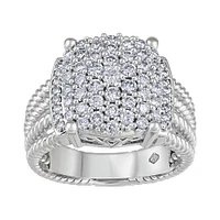 1.00 ct T.W. Multiple Rows Dinner Rope White Gold Ladies Ring