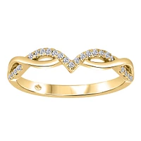 0.13 ct T.W. Double Chevron Yellow Gold Ladies Band