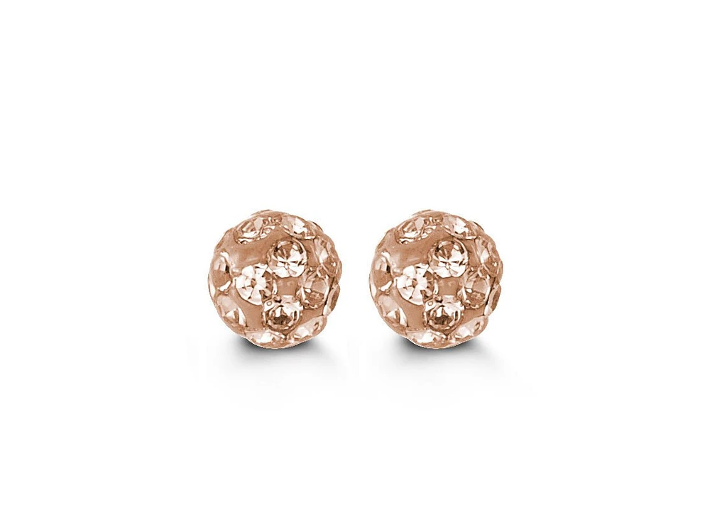 Baby Peach Firecracker Studs in Yellow Gold