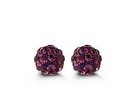 Baby Dark Red Firecracker Studs in Yellow Gold