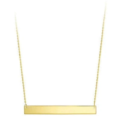 10K Yellow Gold Plague Plate Engravable Necklace