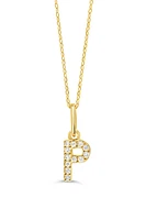 0.05 ct T.W. Diamonds "P" Initial Pendant in 10K Gold