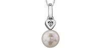 Pearl Diamonds Heart White Gold Pendant