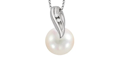 Pearl Diamonds Swirl White Gold Pendant