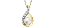 Pearl Diamonds Phoenix Tail Droplet Pendant in White Gold