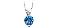 Ocean Blue Topaz Diamond Pendant in White Gold