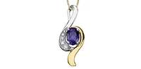 Amethyst Whirlwind Diamond Two Tone Pendant