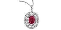 Ruby 0.30ct T. W Diamond Double Frame Pendant