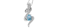 Aquamarine 0.15 ctT.W. Diamond Whirlwind Pendant