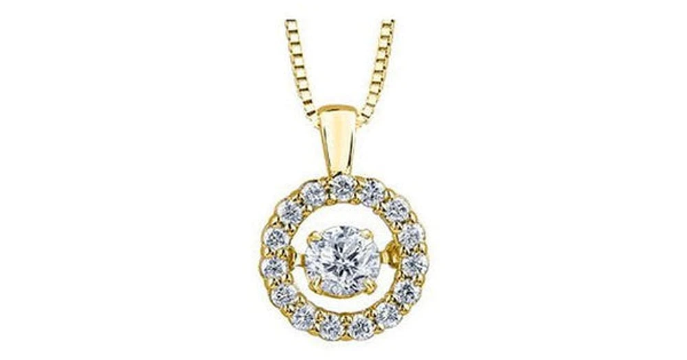 0.80 ct. T.W. Pulse Diamonds Two Tone Gold Open Circle Pendant