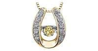 0.22 ct. T.W. Pulse Diamond Two Tone Gold Horseshoe Pendant