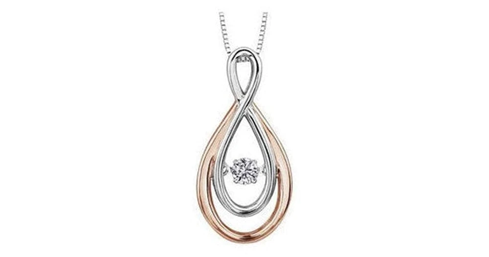 0.10 ct. T.W. Pulse Diamonds Two Tone Gold Infinity Necklace