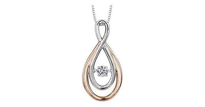 0.10 ct. T.W. Pulse Diamonds Two Tone Gold Infinity Necklace