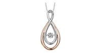 0.10 ct. T.W. Pulse Diamonds Two Tone Gold Infinity Necklace