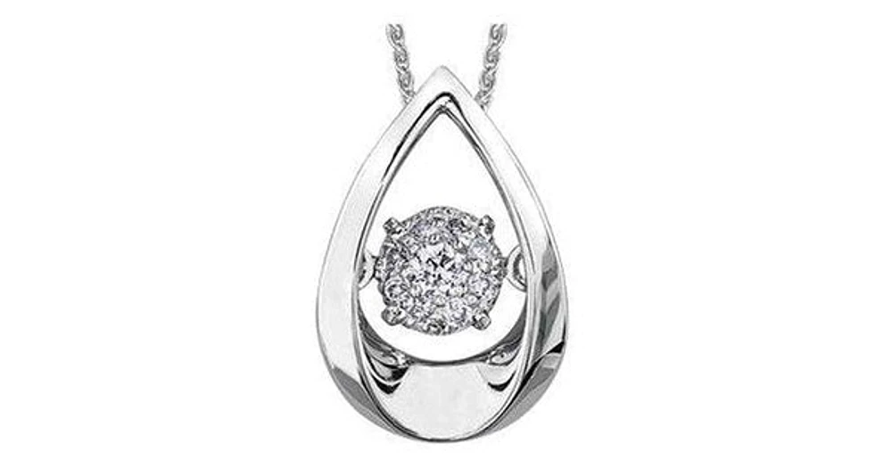 0.27 ct. T.W. Pulse Diamond White Gold Droplet Pendant