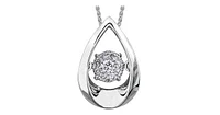 0.27 ct. T.W. Pulse Diamond White Gold Droplet Pendant