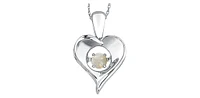 Dancing Gemstone Silver Heart Shape Pendant