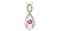 0.05 ct T.W. Dancing Gemstone White Gold Infinity Pendant