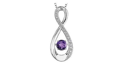 0.05 ct T.W. Dancing Gemstone White Gold Infinity Pendant