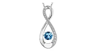 0.05 ct T.W. Dancing Gemstone White Gold Infinity Pendant