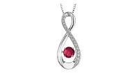 0.05 ct T.W. Dancing Gemstone White Gold Infinity Pendant