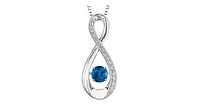 0.05 ct T.W. Dancing Gemstone White Gold Infinity Pendant