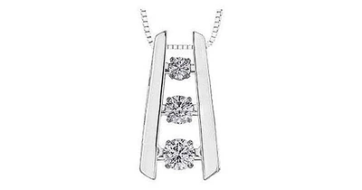 0.30 ct. T.W. Pulse Diamonds White Gold Tension Set Pendant