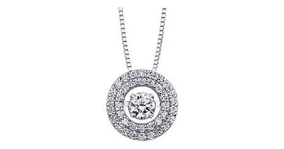 0.35ct T.W. Pulse Diamond White Gold Double Halo Pendant