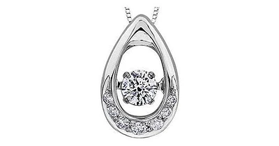 0.13ct-.20T.W. Pulse Diamond 10k White Gold Pendant