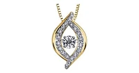 0.20 ct. T.W. Pulse Diamonds Two Tone Gold Lens Shaped Pendant