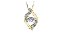 0.20 ct. T.W. Pulse Diamonds Two Tone Gold Petal Pendant