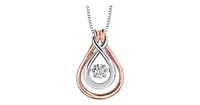 0.20 ct. T.W. Pulse Diamond Two Tone Gold Double Open Teardrop Pendant