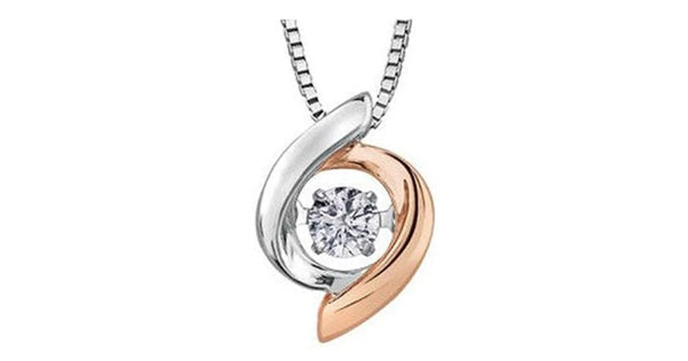 0.10 ct. T.W. Pulse Diamonds Two Tone Gold Whirlwind Pendant