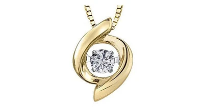 0.10ct T.W. Pulse Diamond Yellow & White Gold Whirlwind Pendant