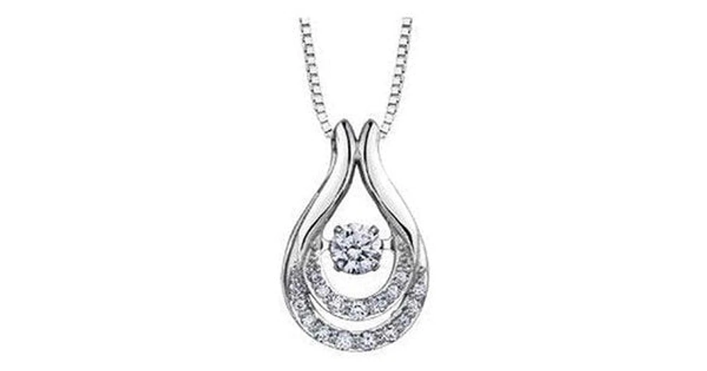 0.30 ct. T.W. Pulse Diamond White Gold Pear Shaped Pendant