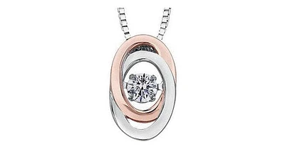 0.15ct T.W Pulse Diamond Rose & White Gold Interlocking Circles Pendant