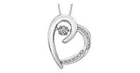 0.09 ct. T.W. Pulse Diamonds White Gold Titled Heart Pendant