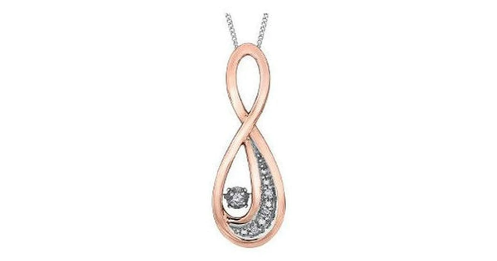 0.06 ct. T.W. Pulse Diamonds Two Tone Gold Infinity Pendant